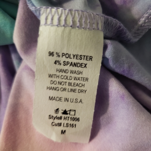 Tie Dye Cold Shoulder Long Sleeve Top - Picture 3 of 3